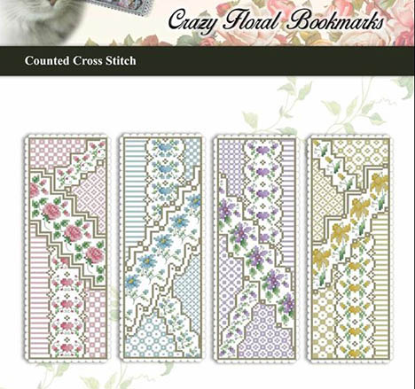 Crazy Floral Bookmarks